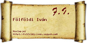 Fölföldi Iván névjegykártya