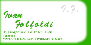 ivan folfoldi business card